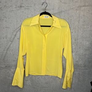 Vintage Gianni Versace Yellow button down blouse